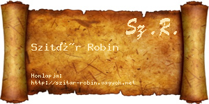 Szitár Robin névjegykártya